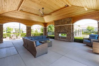 Outdoor lanai with fireplace